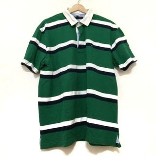 TOMMY HILFIGER(トミーヒルフィガー) 半袖ポロシャツ サイズL メンズ - グリーン×白×黒